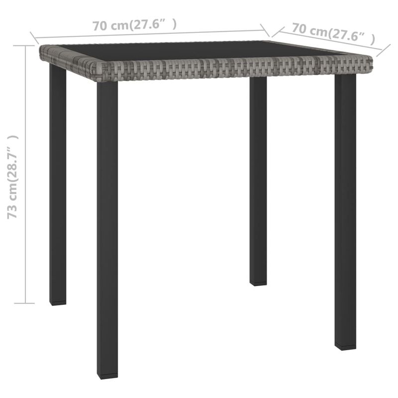Casa si Gradina - Gradina si terasa - Mobilier exterior - Seturi mobila gradina - Set de masa si scaune de exterior, 3 piese, gri, poliratan - Infinity.ro