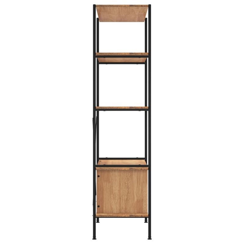 Casa si Gradina - Mobilier - Biblioteci si rafturi - Biblioteci - Unitate rafturi cu 5 niveluri și dulap, 80x40x163 cm otel și lemn, maro deschis - Infinity.ro