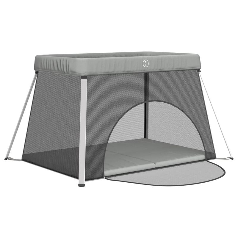 Casa si Gradina - Mobilier - Mobilier copii - Tarcuri copii - Tarc pentru copii cu saltea, gri deschis, panza textil - Infinity.ro