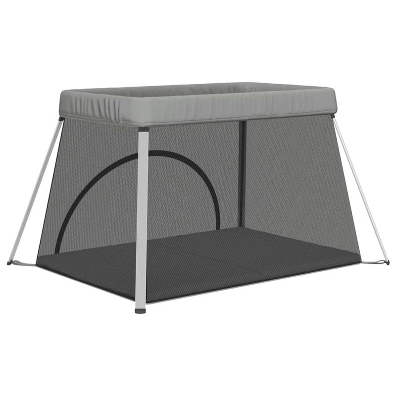 Casa si Gradina - Mobilier - Mobilier copii - Tarcuri copii - Tarc pentru copii cu saltea, gri deschis, panza textil - Infinity.ro