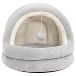 Petshop - Accesorii petshop - Culcusuri si custi - Culcusuri si saltele - Pat pentru pisici, gri si crem, 50x50x45 cm - Infinity.ro