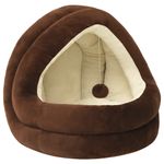 Petshop - Accesorii petshop - Culcusuri si custi - Culcusuri si saltele - Pat pentru pisici, maro si crem, 40x40x35 cm - Infinity.ro