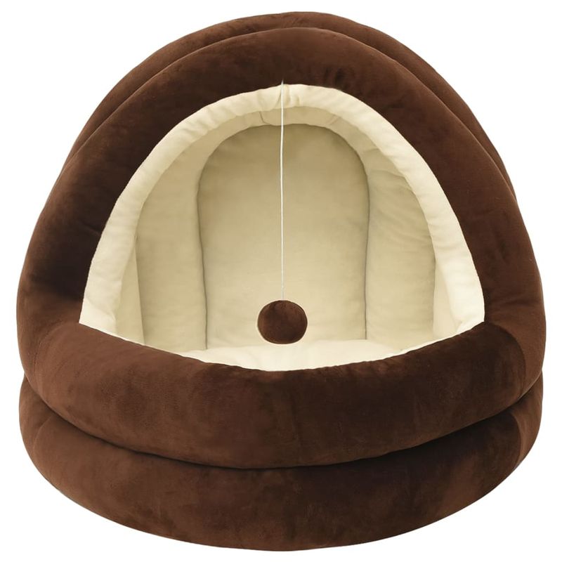 Petshop - Accesorii petshop - Culcusuri si custi - Culcusuri si saltele - Pat pentru pisici, maro si crem, 40x40x35 cm - Infinity.ro