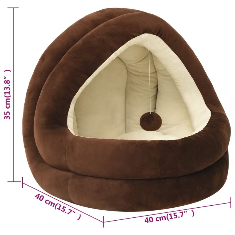 Petshop - Accesorii petshop - Culcusuri si custi - Culcusuri si saltele - Pat pentru pisici, maro si crem, 40x40x35 cm - Infinity.ro