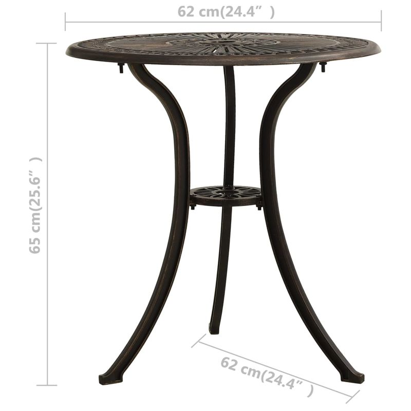 Casa si Gradina - Gradina si terasa - Mobilier exterior - Mese gradina - Masa de gradina, bronz, 62x62x65 cm, aluminiu turnat - Infinity.ro