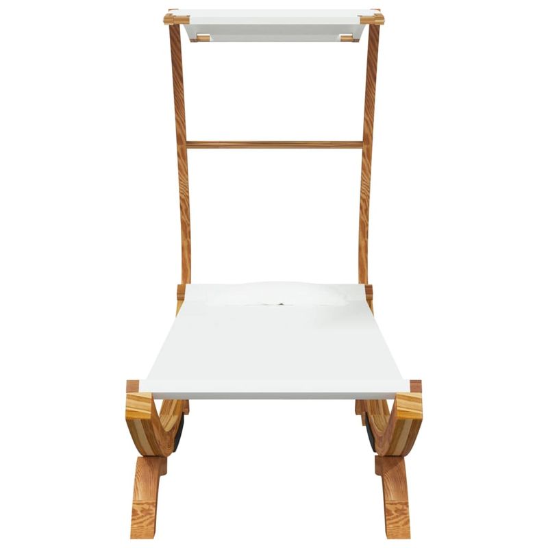 Casa si Gradina - Gradina si terasa - Mobilier exterior - Scaune si sezlonguri gradina - Pat de exterior cu baldachin, crem, 100x190x134 cm, lemn masiv - Infinity.ro