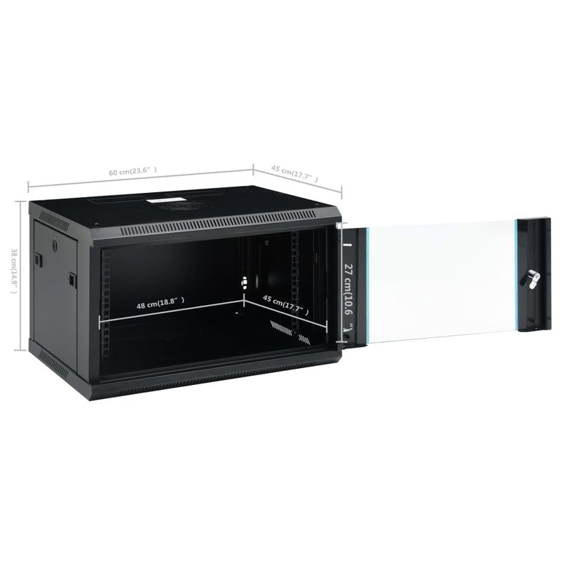 PC, gaming si accesorii - Servere - Cabinete metalice - Dulap de server montat pe perete , montare pe perete, 6U, 19" IP20 600x450x375 mm - Infinity.ro