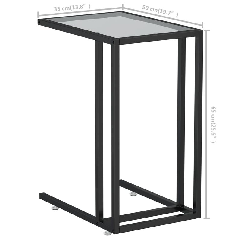 Casa si Gradina - Mobilier - Mese si birouri - Mese living - Masa laterala de calculator negru 50x35x65 cm sticla securizata - Infinity.ro