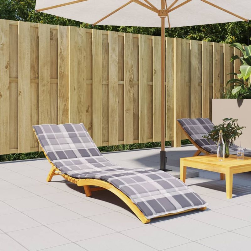 Casa si Gradina - Gradina si terasa - Mobilier exterior - Perne decorative exterior - Perna de sezlong, rosu carouri, 200x60x3 cm, textil oxford, model gri carouri - Infinity.ro