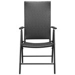 Casa si Gradina - Gradina si terasa - Mobilier exterior - Scaune si sezlonguri gradina - Scaune de gradina stivuibile, 2 buc., negru, poliratan - Infinity.ro