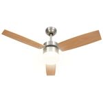 Casa si Gradina - Termice - Climatizare si ventilatie - Ventilator tavan cu iluminare/telecomanda, maro deschis, 108 cm - Infinity.ro
