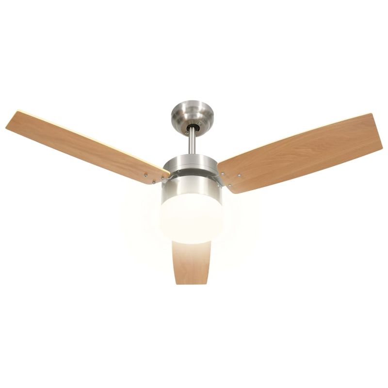 Casa si Gradina - Termice - Climatizare si ventilatie - Ventilator tavan cu iluminare/telecomanda, maro deschis, 108 cm - Infinity.ro
