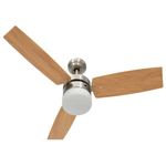 Casa si Gradina - Termice - Climatizare si ventilatie - Ventilator tavan cu iluminare/telecomanda, maro deschis, 108 cm - Infinity.ro
