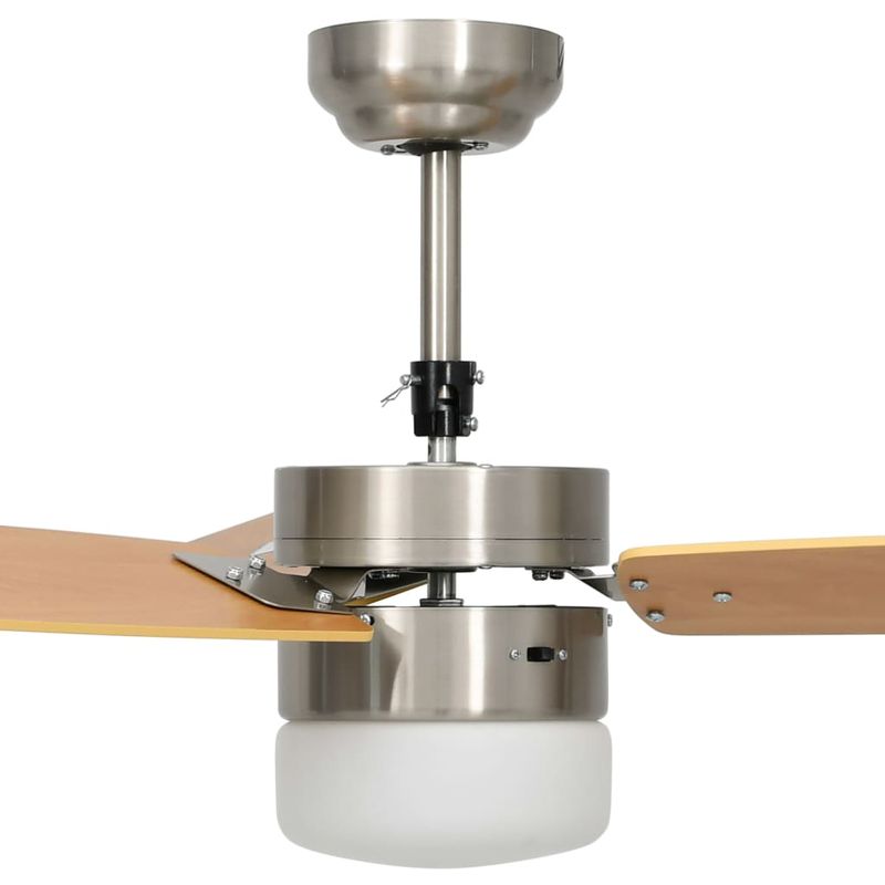 Casa si Gradina - Termice - Climatizare si ventilatie - Ventilator tavan cu iluminare/telecomanda, maro deschis, 108 cm - Infinity.ro
