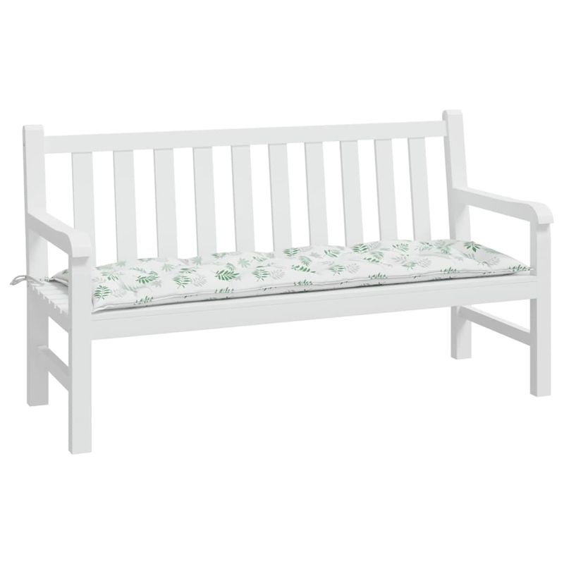 Casa si Gradina - Gradina si terasa - Mobilier exterior - Perne decorative exterior - Perna de banca de gradina, 150x50x7 cm, textil oxford, alb și verde - Infinity.ro