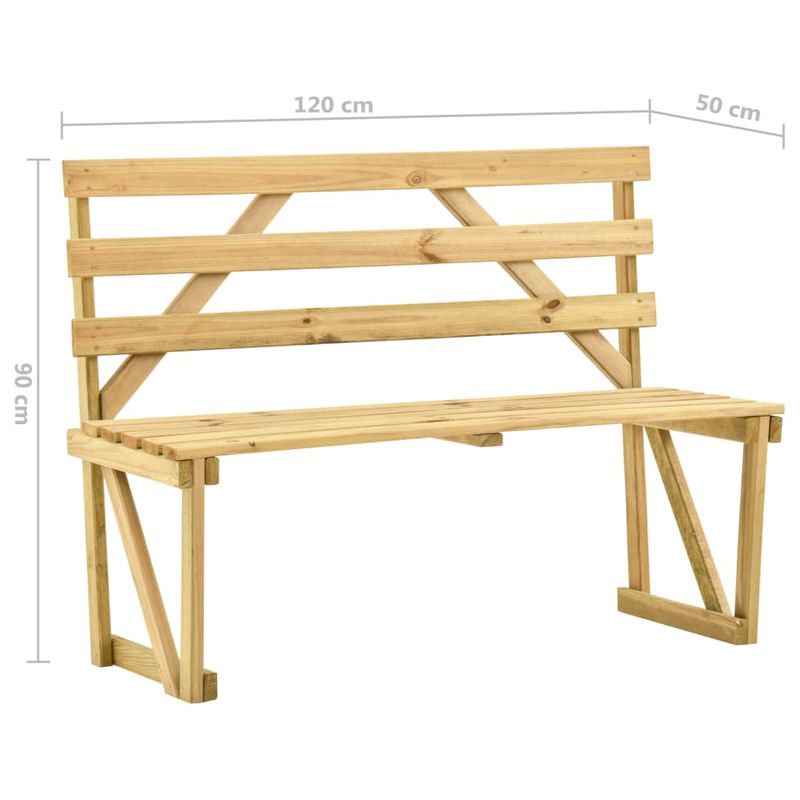Casa si Gradina - Gradina si terasa - Mobilier exterior - Bancute de gradina - Banca de gradina, 120 cm, lemn de pin tratat - Infinity.ro