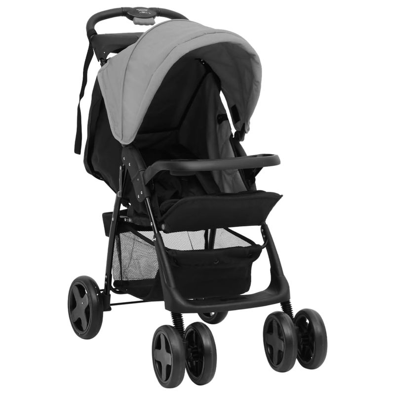 Jucarii, Copii si Bebe - Carucioare si articole de transport - Carucioare - Carucioare standard - Carucior pentru copii 3-in-1, gri deschis si negru, otel - Infinity.ro