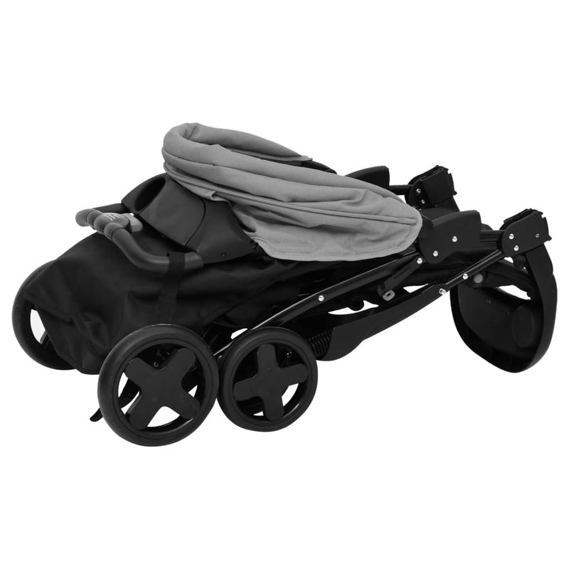 Jucarii, Copii si Bebe - Carucioare si articole de transport - Carucioare - Carucioare standard - Carucior pentru copii 3-in-1, gri deschis si negru, otel - Infinity.ro