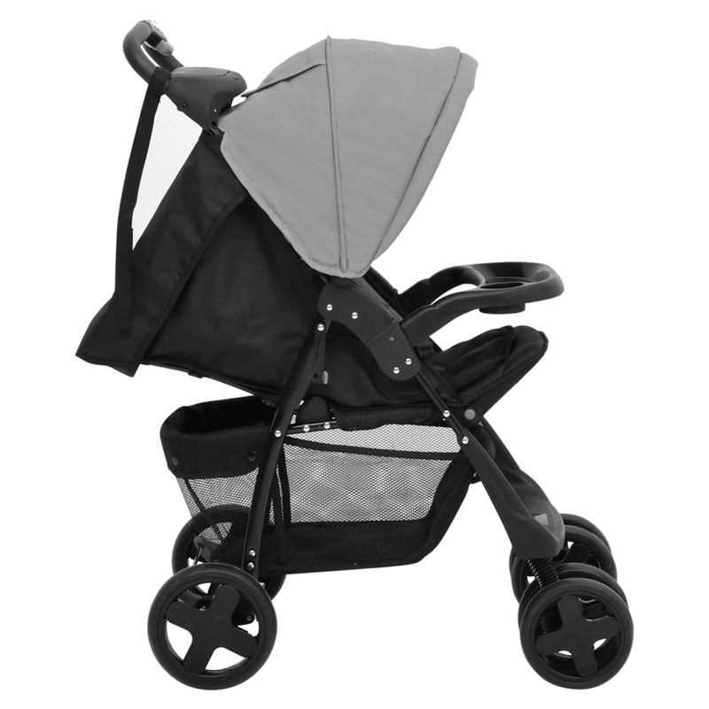 Jucarii, Copii si Bebe - Carucioare si articole de transport - Carucioare - Carucioare standard - Carucior pentru copii 3-in-1, gri deschis si negru, otel - Infinity.ro