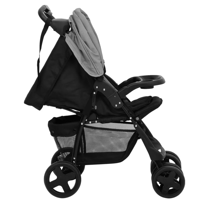 Jucarii, Copii si Bebe - Carucioare si articole de transport - Carucioare - Carucioare standard - Carucior pentru copii 3-in-1, gri deschis si negru, otel - Infinity.ro