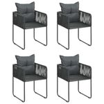 Casa si Gradina - Gradina si terasa - Mobilier exterior - Seturi mobila gradina - Set mobilier masa de gradina, 5 piese, negru și maro, ratan PVC, mărime lungime masă 79 cm - Infinity.ro
