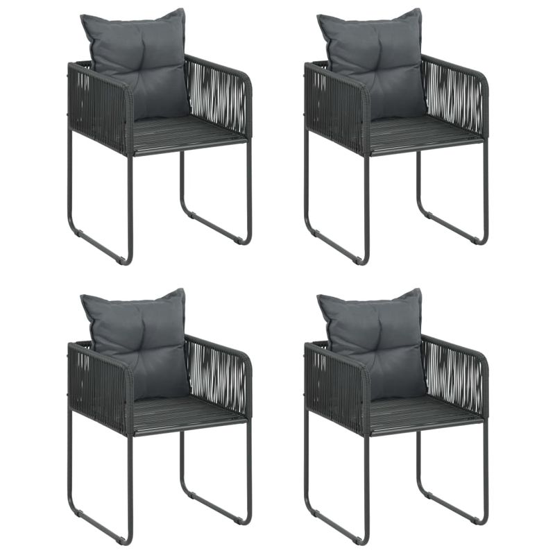 Casa si Gradina - Gradina si terasa - Mobilier exterior - Seturi mobila gradina - Set mobilier masa de gradina, 5 piese, negru și maro, ratan PVC, mărime lungime masă 79 cm - Infinity.ro