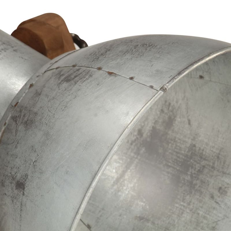 Casa si Gradina - Corpuri si surse de iluminat - Veioze si lampi - Lampi de veghe - Lampa de podea, argintiu, lemn masiv de mango, E27 - Infinity.ro