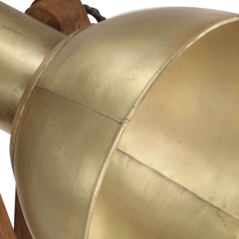 Casa si Gradina - Corpuri si surse de iluminat - Veioze si lampi - Lampi de veghe - Lampa de podea, alama, lemn masiv de mango, E27 - Infinity.ro