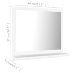 Casa si Gradina - Mobilier - Comode si corpuri - Masute de toaleta - Oglinda de baie, alb, 40 x 10,5 x 37 cm, PAL - Infinity.ro