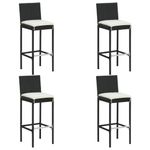 Casa si Gradina - Gradina si terasa - Mobilier exterior - Seturi mobila gradina - Set mobilier bar de gradina cu perne, 5 piese, negru - Infinity.ro