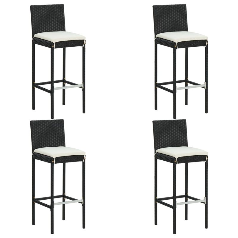 Casa si Gradina - Gradina si terasa - Mobilier exterior - Seturi mobila gradina - Set mobilier bar de gradina cu perne, 5 piese, negru - Infinity.ro