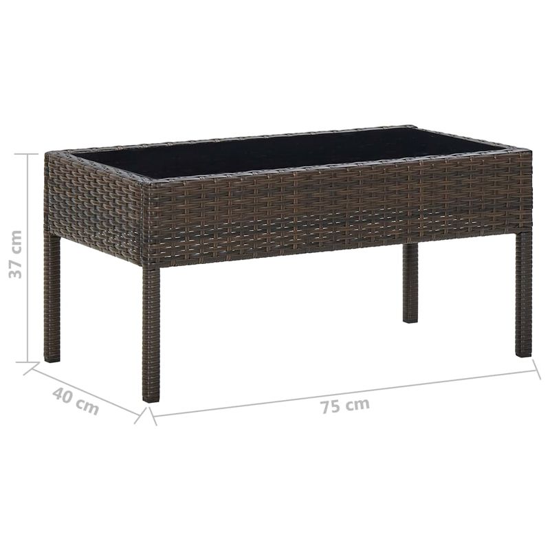 Casa si Gradina - Gradina si terasa - Mobilier exterior - Mese gradina - Masa de gradina, maro, 75 x 40 x 37 cm, poliratan - Infinity.ro