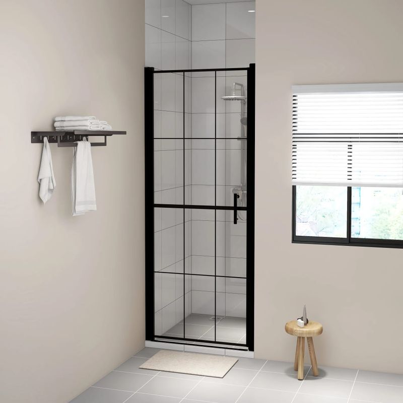 Casa si Gradina - Sanitare - Cazi si cabine de dus - Paravane si usi - Usa de dus, negru, 91 x 195 cm, sticla securizata - Infinity.ro
