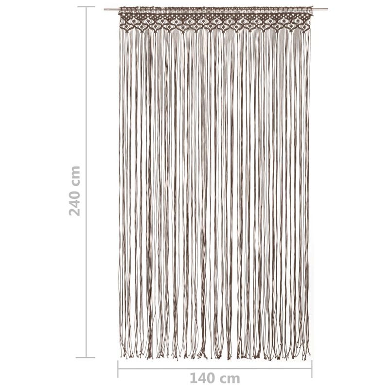 Casa si Gradina - Textile si covoare - Perdele si draperii - Perdele - Perdea macrame, gri taupe,140 x 240 cm, bumbac - Infinity.ro