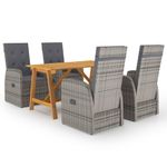 Casa si Gradina - Gradina si terasa - Mobilier exterior - Seturi mobila gradina - Set de masa pentru gradina, 5 piese, gri - Infinity.ro