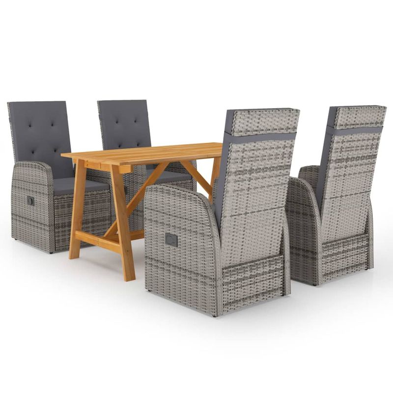 Casa si Gradina - Gradina si terasa - Mobilier exterior - Seturi mobila gradina - Set de masa pentru gradina, 5 piese, gri - Infinity.ro