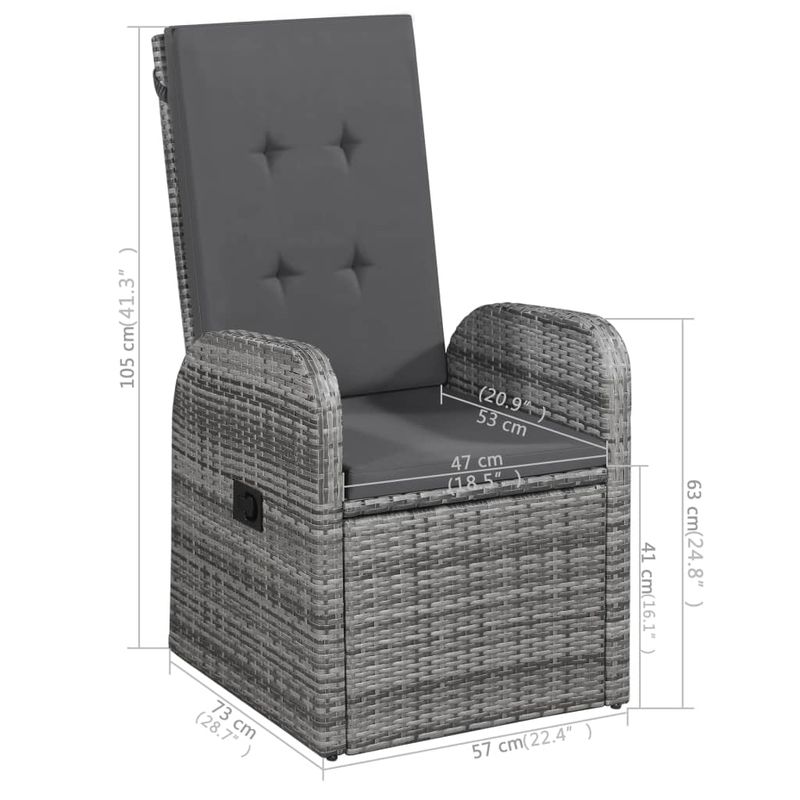 Casa si Gradina - Gradina si terasa - Mobilier exterior - Seturi mobila gradina - Set de masa pentru gradina, 5 piese, gri - Infinity.ro