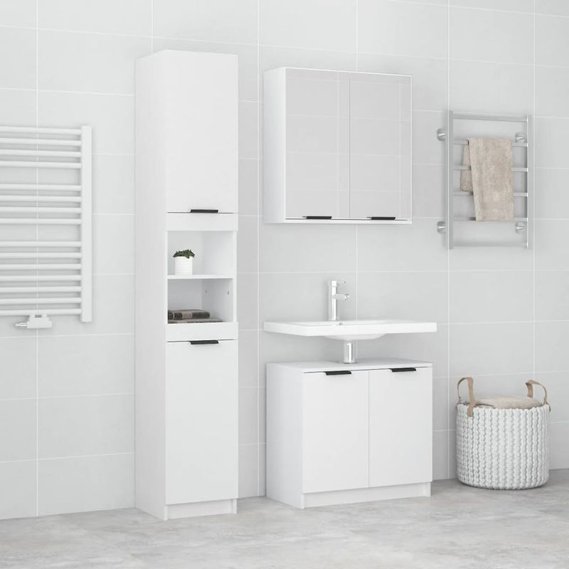 Casa si Gradina - Mobilier - Seturi de mobilier - Seturi baie - Set dulapuri de baie, 3 piese, alb, lemn prelucrat - Infinity.ro