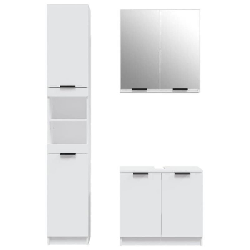 Casa si Gradina - Mobilier - Seturi de mobilier - Seturi baie - Set dulapuri de baie, 3 piese, alb, lemn prelucrat - Infinity.ro