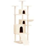 Petshop - Accesorii petshop - Jucarii animale - Ansambluri de joaca - Ansamblu de pisici cu stalpi din funie de sisal, crem, 175 cm - Infinity.ro