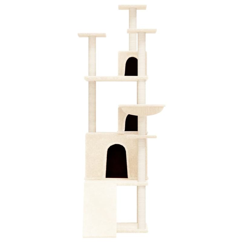 Petshop - Accesorii petshop - Jucarii animale - Ansambluri de joaca - Ansamblu de pisici cu stalpi din funie de sisal, crem, 175 cm - Infinity.ro