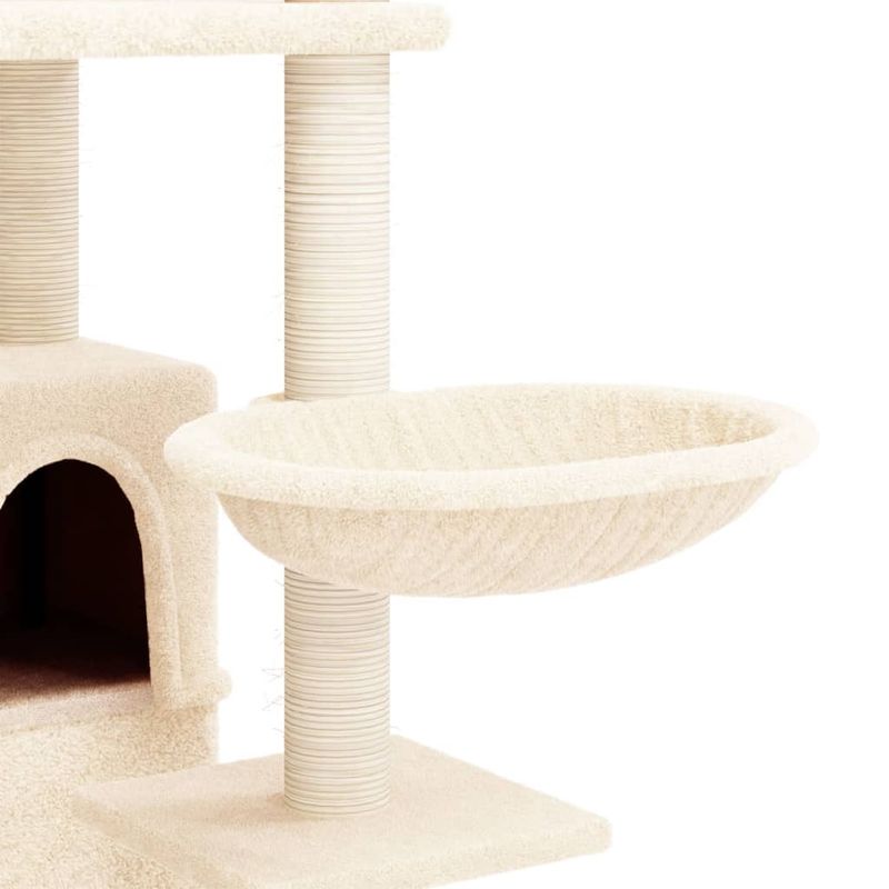 Petshop - Accesorii petshop - Jucarii animale - Ansambluri de joaca - Ansamblu de pisici cu stalpi din funie de sisal, crem, 175 cm - Infinity.ro