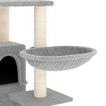 Petshop - Accesorii petshop - Jucarii animale - Ansambluri de joaca - Ansamblu de pisici cu stalpi din funie de sisal, stalpi din funie sisal, gri deschis, 175 cm - Infinity.ro