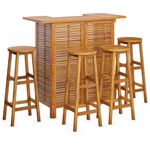 Casa si Gradina - Gradina si terasa - Mobilier exterior - Seturi mobila gradina - Set masa si scaune de bar, 5 piese, lemn masiv de acacia - Infinity.ro