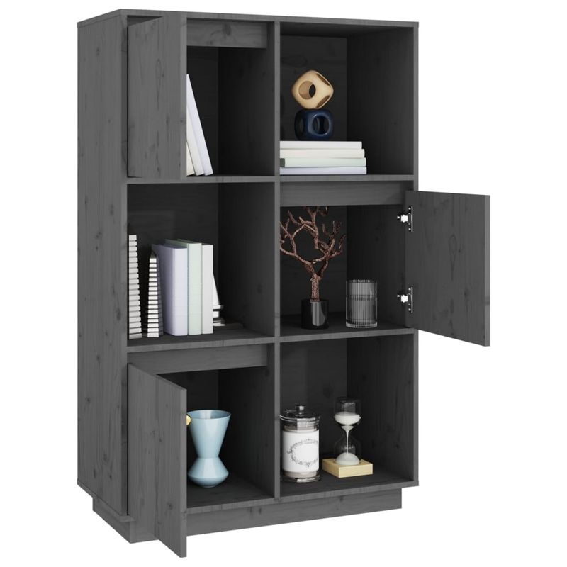 Casa si Gradina - Mobilier - Comode si corpuri - Comode - Dulap inalt, gri, 74x35x117 cm, lemn masiv de pin - Infinity.ro