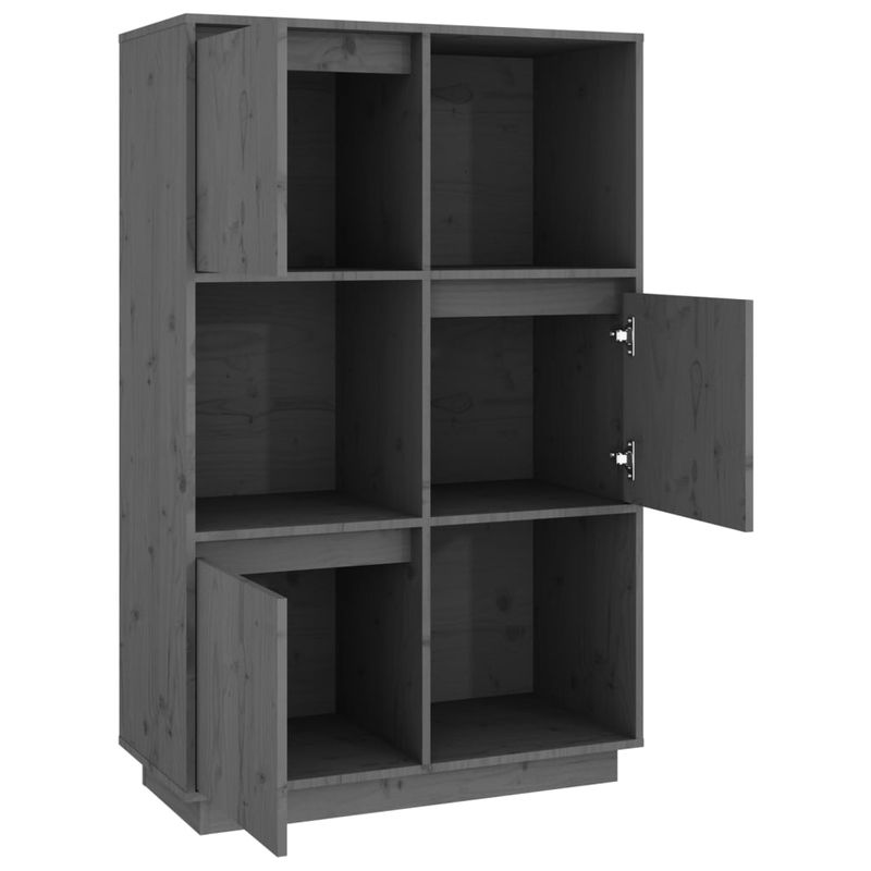 Casa si Gradina - Mobilier - Comode si corpuri - Comode - Dulap inalt, gri, 74x35x117 cm, lemn masiv de pin - Infinity.ro