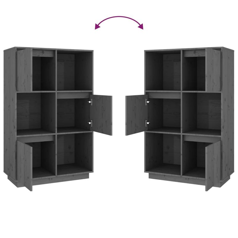 Casa si Gradina - Mobilier - Comode si corpuri - Comode - Dulap inalt, gri, 74x35x117 cm, lemn masiv de pin - Infinity.ro