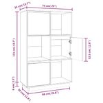 Casa si Gradina - Mobilier - Comode si corpuri - Comode - Dulap inalt, gri, 74x35x117 cm, lemn masiv de pin - Infinity.ro