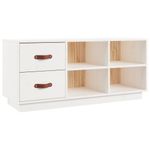 Casa si Gradina - Mobilier - Organizare si depozitare - Organizator incaltaminte - Banca pentru pantofi, alb, 100x34x45 cm, lemn masiv pin - Infinity.ro