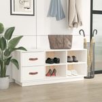 Casa si Gradina - Mobilier - Organizare si depozitare - Organizator incaltaminte - Banca pentru pantofi, alb, 100x34x45 cm, lemn masiv pin - Infinity.ro